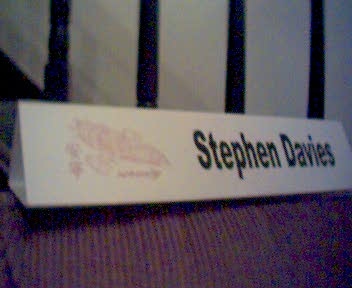 Name tent for use in the office